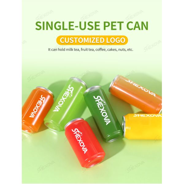 Dispsoable Clear Pull Ring Plastic Pet Can For Cake Bubble Tea