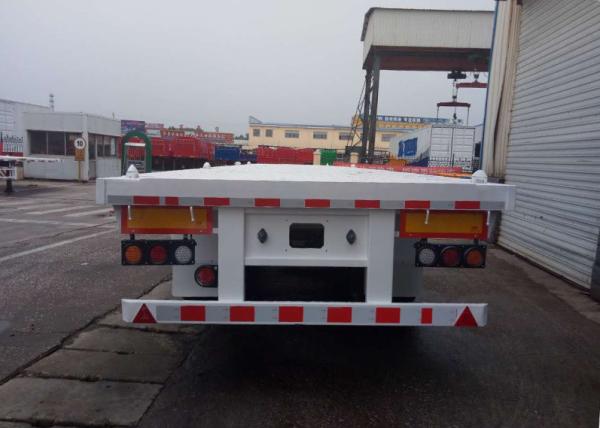 Heavy Duty Tri Axle Dump Truck , 50 Ton Flatbed Semi Truck Trailer For Container