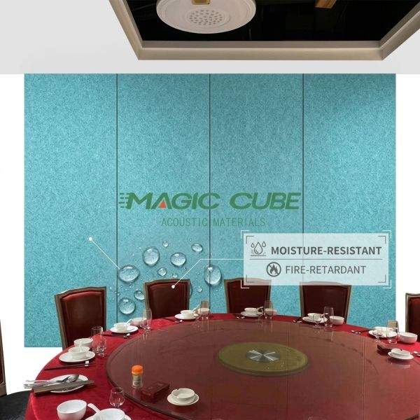 Polyester Fiber Acoustic Panel 600x1200mm 24mm Sound Absorbing Wall Board for Indoor Pool Interior Decoration