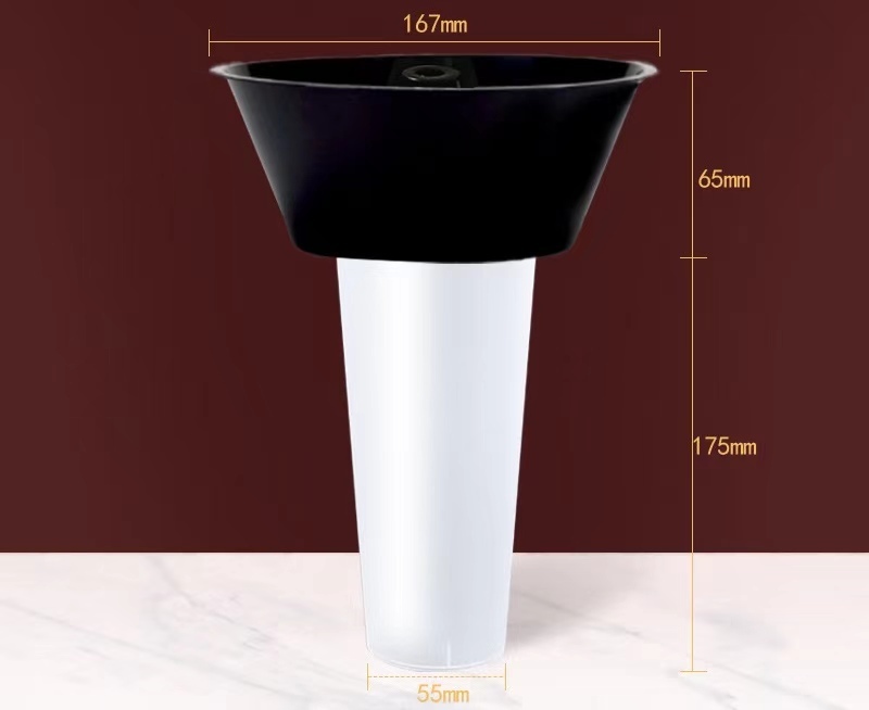 ODM Plastic Milk Tea Cup with Snack Tray on Top