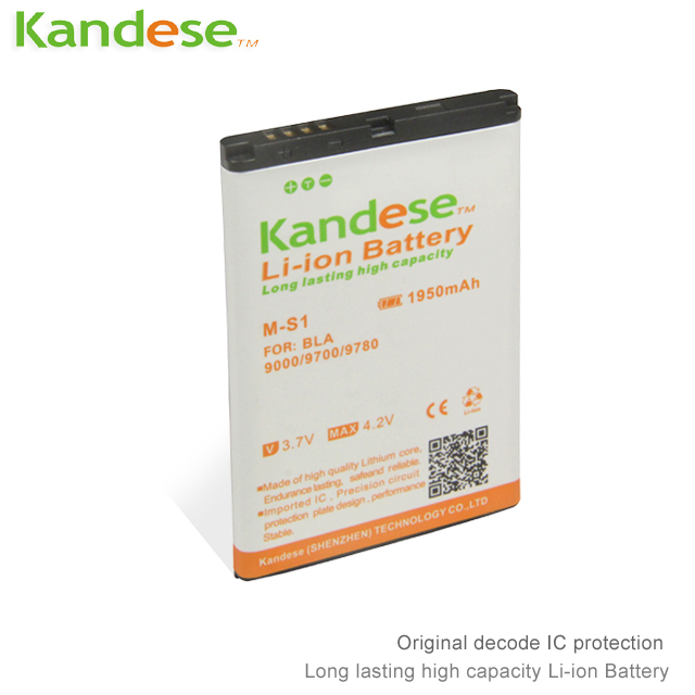 Popular Factory Repalcement Cell Phone Battery 1950mAh Capacity For Blackberry M-S1 9000 9700 9780 Batterie Batterij