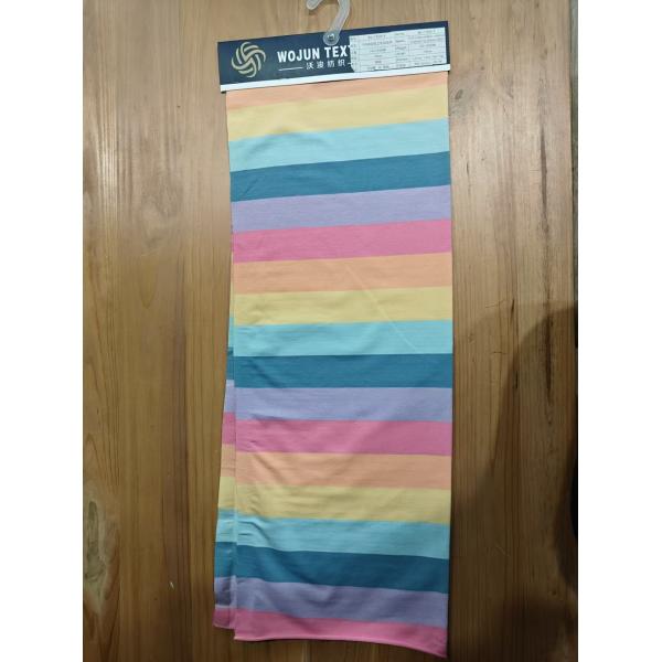 Tejido natural y transpirable y resistente de material elástico rayado para camiseta