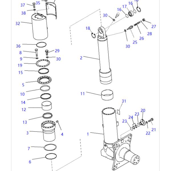 569-50-8T305 KIT DE SERVIÇO;CILINDRO DO EXO FRONTE KOMATSU Caminhões de descarga HD605-7