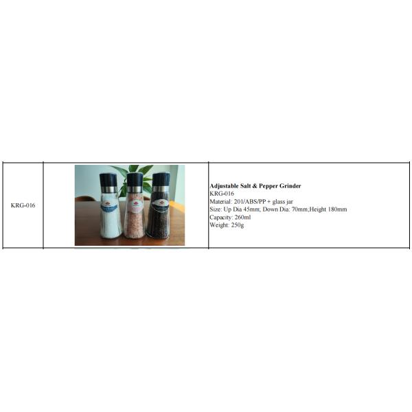 Competitive Glass Pepper spice grinder Hand-operated Salt & Pepper Mills, Glass & Metal Pepper Grinder