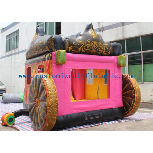Giant Outdoor Car Inflatable Princess Bouncy Castle With Slide For Children Toys