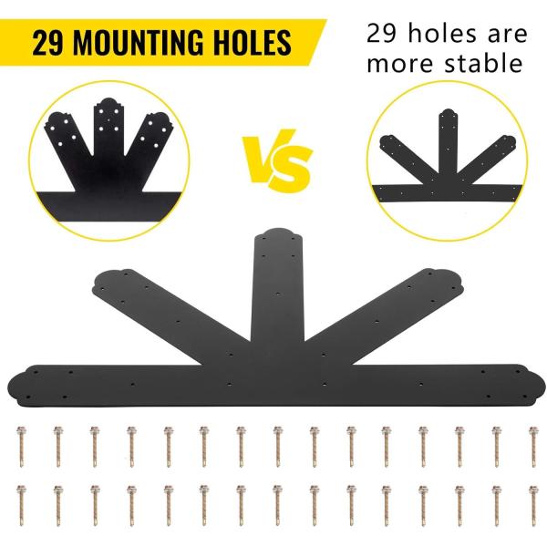 Plaques de raccordement de treillis en acier recouvertes de poudre noire de 4 mm pour poutres de bois