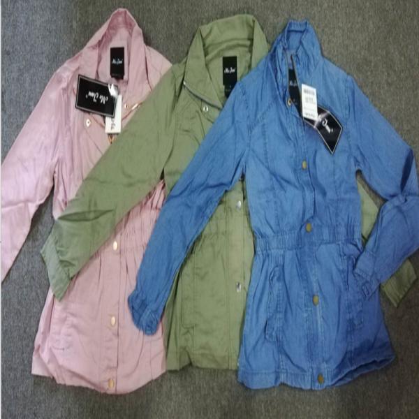 100% Tencel Fall Junior Girls Jacket Pink Olive Blue In Stock