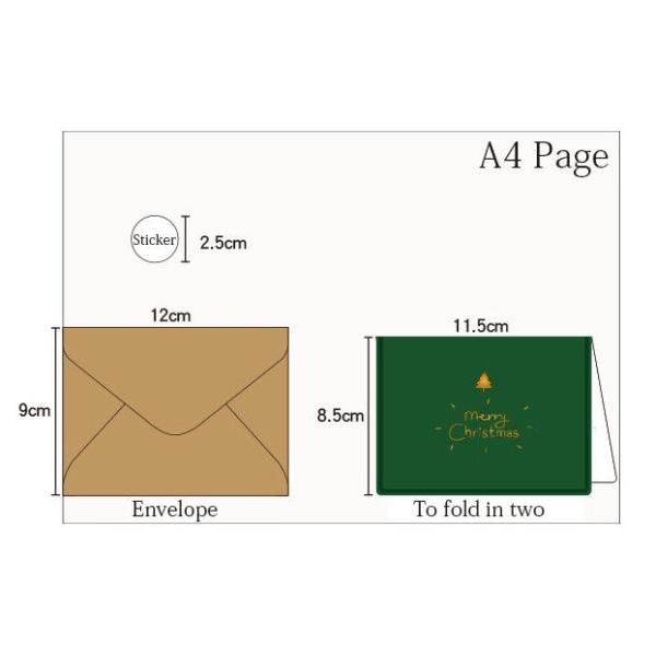 Красочные поздравительные открытки фольги Chrismas изготовленные на заказ со стикером конверта