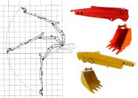 Hydraulic Excavator Long Arm Telescopic Sliding Boom For Cat Hitachi Komatsu