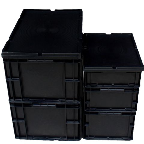 Esd Compartment Box Circulation Carton Box For PCB Black Electronic ESD Plastic Anti Static Package And Storage Accept