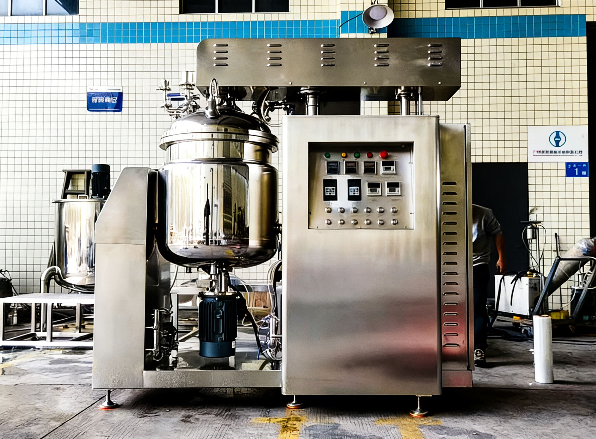 High-Shear Vacuum Emulsifier Mixer Machine with Hydraulic Lift System