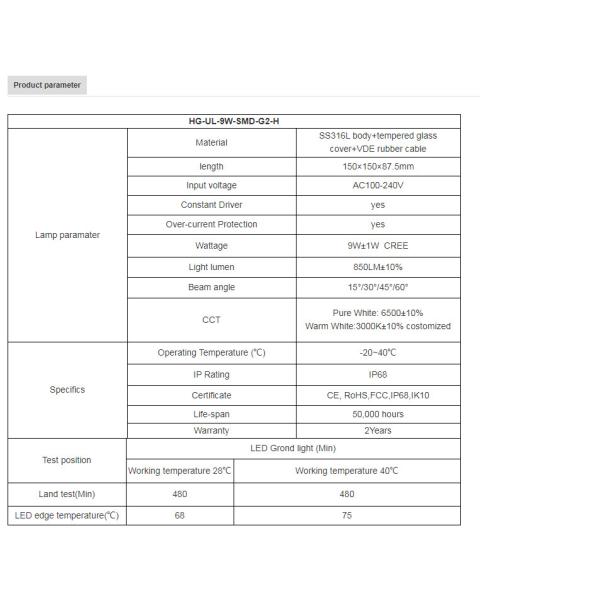 316L Stainless Steel 100V LED Underground Lights