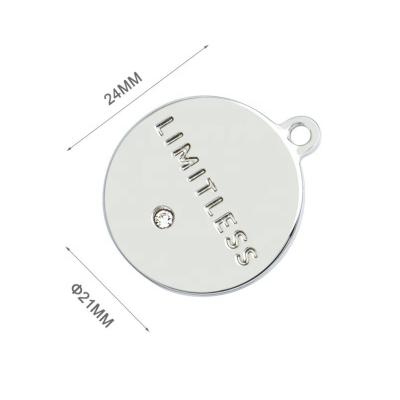 1 Color Print Method Custom Hanging Metal Name Tags Label With Diamond
