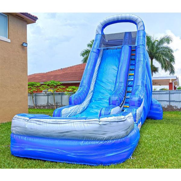 Giant Inflatable Water Slide For Outdoor Party Bounce House Blue Water Slide