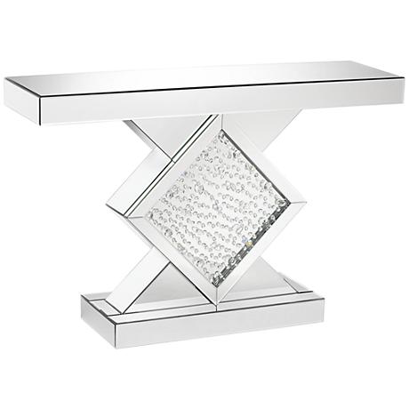 Accent Crystal Mirrored Console Table Hotel Entryway Furniture