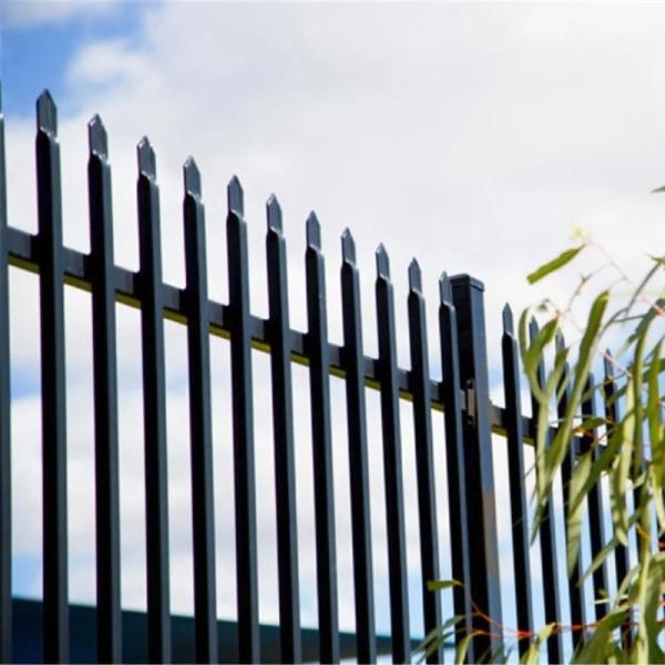 Modern Zinc Steel Metal Picket Fence Black Galvanized 6x8 Security Wrought Iron Flat Top Steel Fence