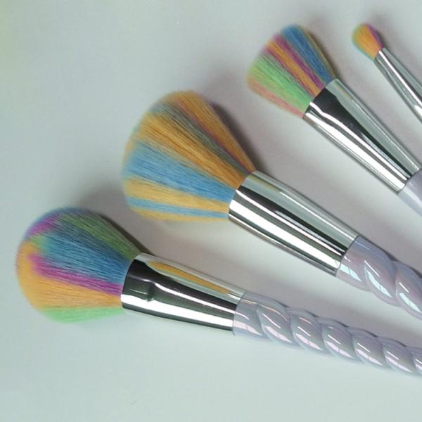 Rainbow Hair Makeup Brushes Set Unicorn Inspiration Designed Handle