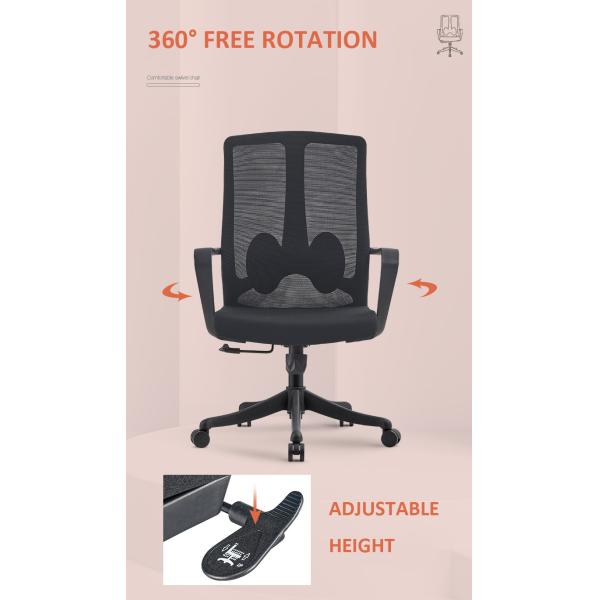 Fixed Armrest Executive Work Office Chair with Stainless Steel and Mesh Ergonomic Design