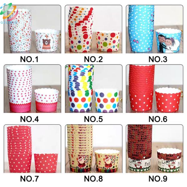 Small Muffin Paper Liners Cake Pans Tray High Temperature Resistant