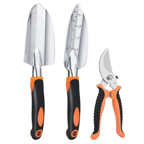 Plastic Handle Garden Tool Kit Stainless Steel Ground Digging Shovel Trowel Pruner Hand Tools