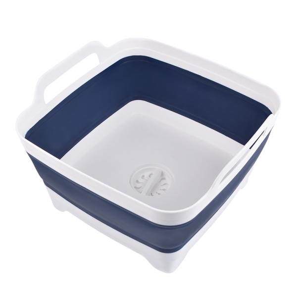 Свертываемая 9L Силиконовая черепица Корзина Силиконовые бытовые изделия Синий Белый