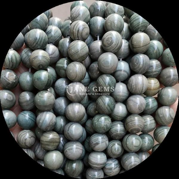 Forma redonda cuentas de piedra preciosa patrón de madera hebras de cuentas sueltas para pulseras Decoraciones hechas a mano