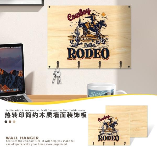 Décoratif personnalisé par bricolage, porte-clés en bambou, étagère murale personnalisée avec crochets pour l'impression par transfert de chaleur par sublimation