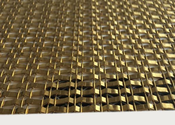 OEM Golden Architectural Decorative Woven Wire Mesh Stainless Steel XY 1513G