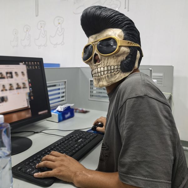 Customizable Latex Ghost Mask for Halloween and Themed Parties with One Size Fit Most Design