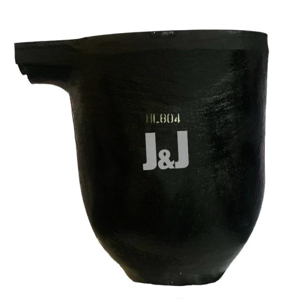 Silicon Carbide Graphite Crucible With Pouring Nozzle Cylindrical Shape
