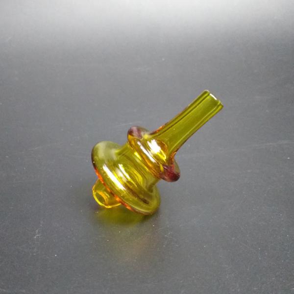 Small Bubble Carb Cap With Hole , Glass Carb Cap For Quartz Nail Dab Rigs