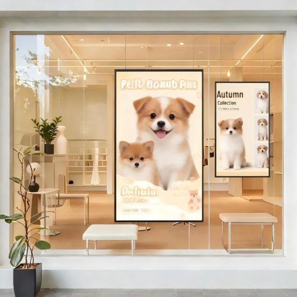 Indoor 4K LCD Digital Window Displays Android Shop Advertising Screen Commercial
