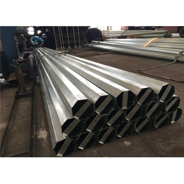 Q345 Steel Electrical Power Hot Dip Galvanized Octagonal Pole 11m With Holes