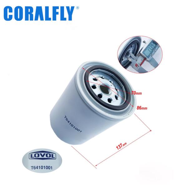 Filtro de óleo T64101001 de Lovol da maquinaria de construção de Coralfly 11711977 440054600 156017600371