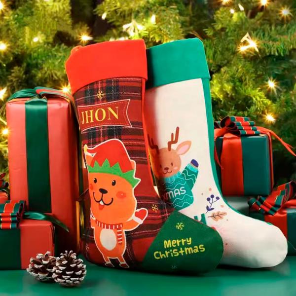 Christmas Tree Decoration Sublimation Blank Christmas Stockings Tree Ornaments