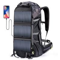 Mochila monocristalina de sistema solar de 20W 68L com carregador de painéis solares