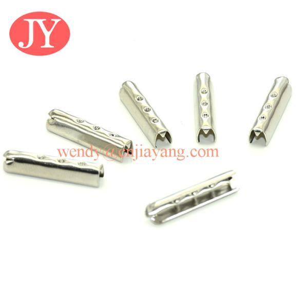 Silver Brass Customized Engraved Logo Aglets for shoelaces - Drawstring Metal Aglets Manufactuer