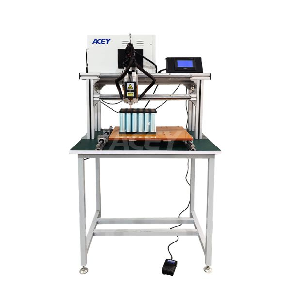8000A Transistor Gantry Manual Lithium Battery Pack Spot Welding Machine With Guide Rail
