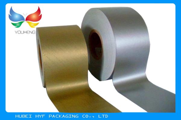 Wet Strength Vacuum Metallized Paper , High Glossiness Silver Holographic Paper Glass Bottle Labels
