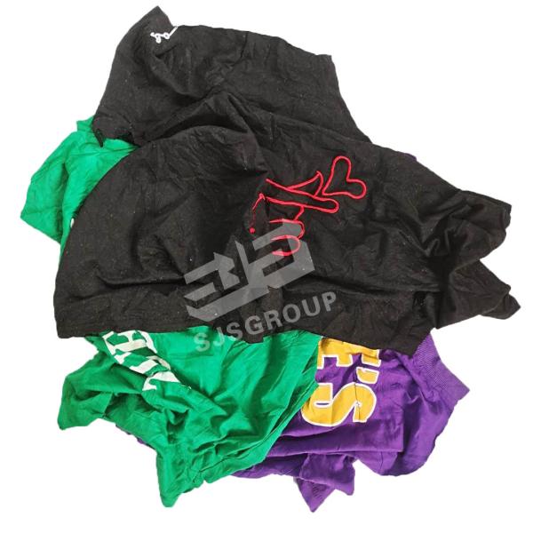 Australia popular Industrial use t-shirt wiping rags 10kg bales 100% cotton rags mix coloured wiping rags