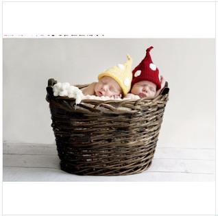 little baby cartoon Spirit baby hat cap 1pair red yellow Photography Prop Crochet Hats