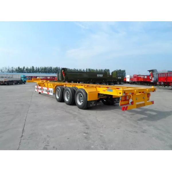 40ft Three Alxes Heavy Duty Semi Trailers Flatbed Truck With 14mm Upper Thickness