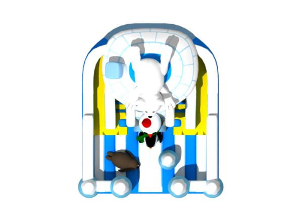 Toboggan gonflable commercial sur le thème des animaux de glace et de neige 8x8x5.7m