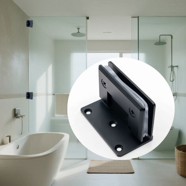 Stainless Steel 304 Glass Shower Hinge with Chrome Plate Finish for 8-12mm Glass Thickness