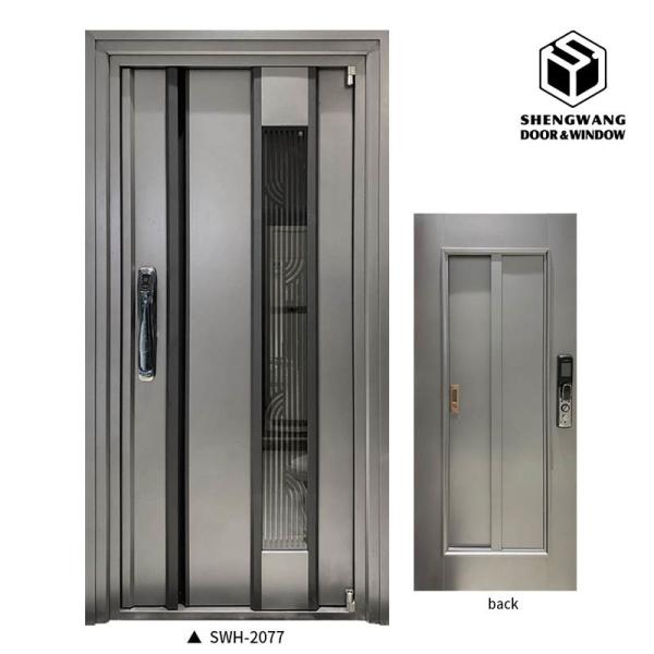 45Mm Internal Grey Aluminum Wooden Door Fireproof Wooden Door Customized Color