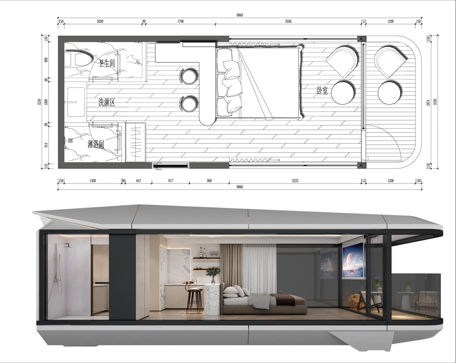 Luxury Space Capsule Hotel Cabin Prefab House with Noted Features
