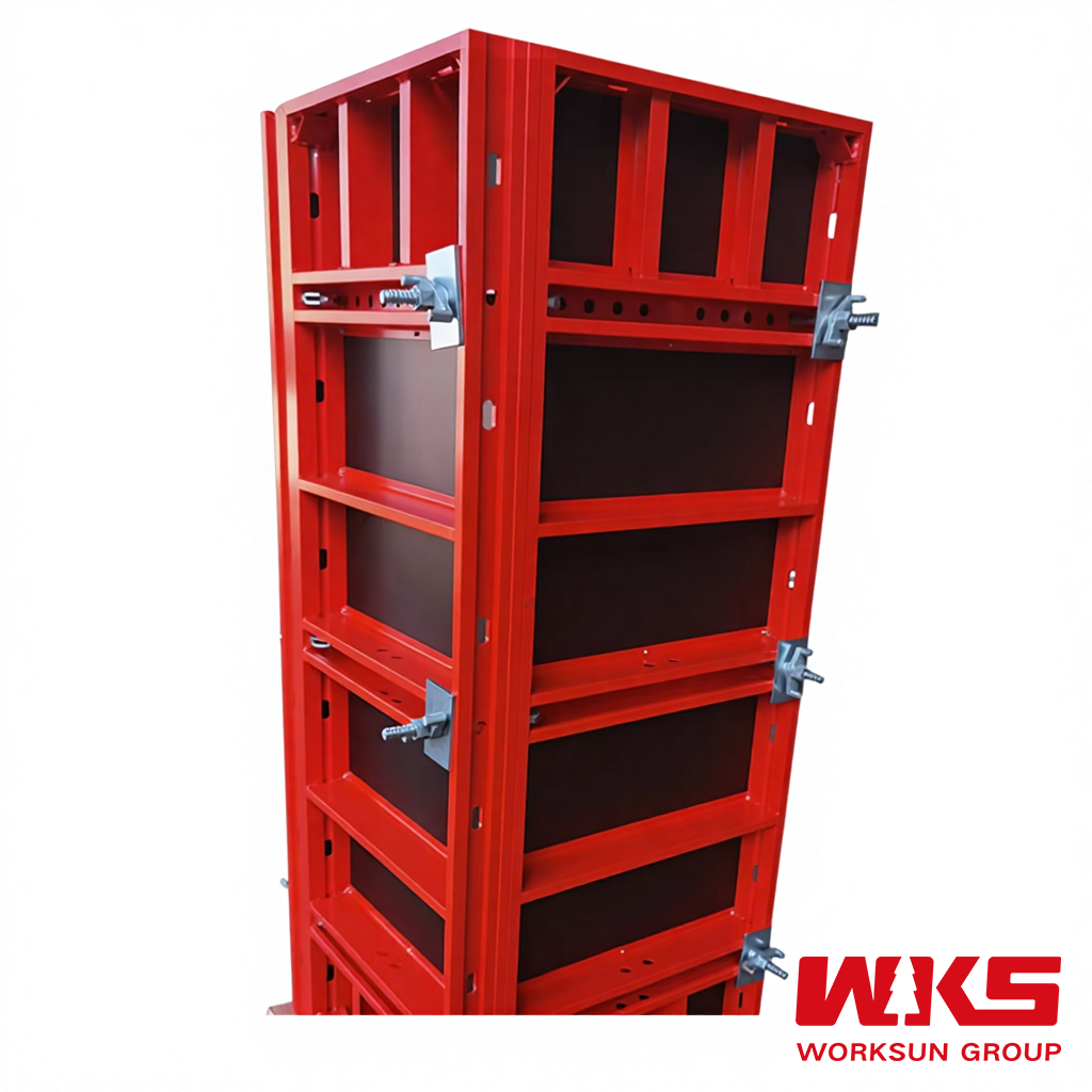 Red Aluminium Formwork Lightweight Metal Column Formwork With Early Stripping System