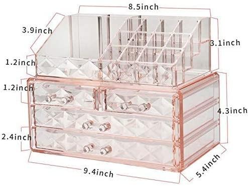 Cosmetic Storage Box Makeup Storage Container Organiser, Skincare Makeup Organizer, Brush Holder, Vanity Shelf