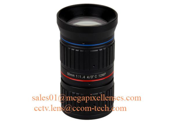 4/3 35mm F1.4 12Megapixel C Mount Manual IRIS Low Distortion ITS Lens, 35mm Traffic Monitoring Lens