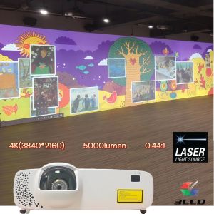 SMX 4K Resolution 5000 ansi lumens Immersive Short Throw Laser Projector VR Room,Home Theater